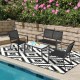 Honhorrs Four-Piece Steel Patio Conversation Set, Breathable Fabric Seating with Curved Armrests