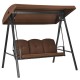 Honhorrs Three-Seat Porch Swing, Removable Adjustable Canopy and Cushions with 710-Lb Total Capacity