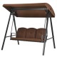 Honhorrs Three-Seat Porch Swing, Removable Adjustable Canopy and Cushions with 710-Lb Total Capacity
