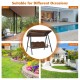 Honhorrs Three-Seat Porch Swing, Removable Adjustable Canopy and Cushions with 710-Lb Total Capacity
