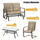 Honhorrs Four-Piece Motion Patio Set, Glider Loveseat and Spring Chairs with Tempered-Glass Table