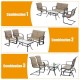 Honhorrs Four-Piece Motion Patio Set, Glider Loveseat and Spring Chairs with Tempered-Glass Table