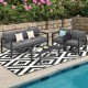 Honhorrs Four-Piece Aluminum Patio Lounge Set, Rearrangeable Seating with Removable Cushion Covers