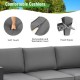 Honhorrs Four-Piece Aluminum Patio Lounge Set, Rearrangeable Seating with Removable Cushion Covers