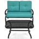 Honhorrs Two-Piece Patio Loveseat and Coffee Table, Padded Bench with a Honeycomb-Pattern Tabletop
