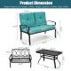 Honhorrs Two-Piece Patio Loveseat and Coffee Table, Padded Bench with a Honeycomb-Pattern Tabletop