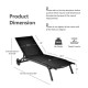 Honhorrs Outdoor Chaise Recliner: Six Backrest Positions, Armrests, Rear Wheels and 330 lb Capacity