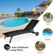 Honhorrs Outdoor Chaise Recliner: Six Backrest Positions, Armrests, Rear Wheels and 330 lb Capacity