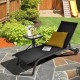 Honhorrs Outdoor Chaise Recliner: Six Backrest Positions, Armrests, Rear Wheels and 330 lb Capacity