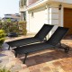 Honhorrs Outdoor Chaise Recliner: Six Backrest Positions, Armrests, Rear Wheels and 330 lb Capacity