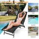 Honhorrs Two Folding Patio Chaise Loungers, Five Backrest Settings with Arms and Stackable Frames