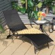 Honhorrs Two Folding Patio Chaise Loungers, Five Backrest Settings with Arms and Stackable Frames