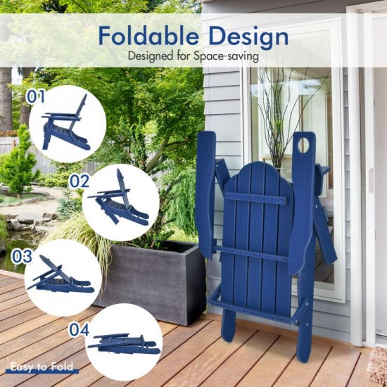 Honhorrs Folding PE Patio Armchair, Built-In Cup Holder and Wide Seat with Stainless Steel Fasteners