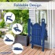 Honhorrs Folding PE Patio Armchair, Built-In Cup Holder and Wide Seat with Stainless Steel Fasteners