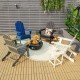 Honhorrs Folding PE Patio Armchair, Built-In Cup Holder and Wide Seat with Stainless Steel Fasteners