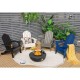 Honhorrs Folding PE Patio Armchair, Built-In Cup Holder and Wide Seat with Stainless Steel Fasteners