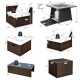 Honhorrs Nine-Piece Wicker Patio Set, 50,000-BTU Fire Table with Cushion Storage and Two Ottomans