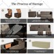 Honhorrs Nine-Piece Wicker Patio Set, 50,000-BTU Fire Table with Cushion Storage and Two Ottomans