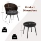Honhorrs Three-Piece Patio Bistro Set, Curved-Back Cushioned Chairs and Tempered Glass Coffee Table