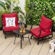 Owlyin Three-Piece Patio Glider Set, Two Padded Chairs and Steel Coffee Table with Zippered Covers