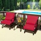 Owlyin Three-Piece Patio Glider Set, Two Padded Chairs and Steel Coffee Table with Zippered Covers