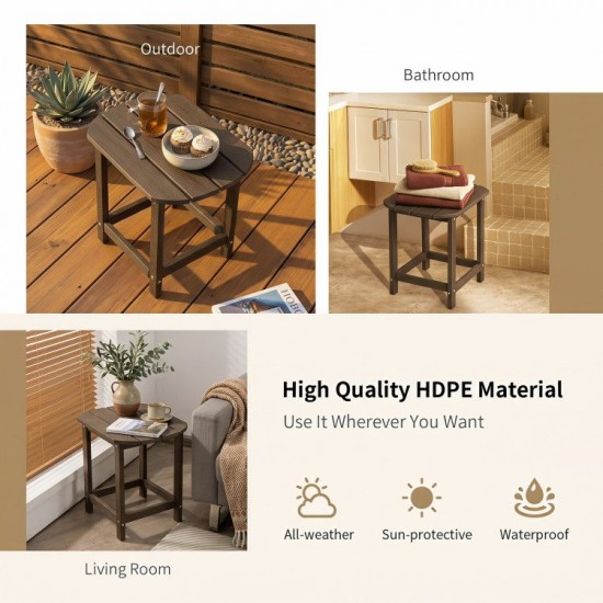 Honhorrs Eighteen-Inch PE Patio Side Table, Smooth Top with Stainless Steel Screws and 200-Lb Rating