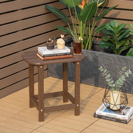 Honhorrs Eighteen-Inch PE Patio Side Table, Smooth Top with Stainless Steel Screws and 200-Lb Rating