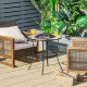 Honhorrs 23.5-Inch Round Wood-Burning Fire Pit Table, Steel Bowl with Mesh Screen and Tending Poker