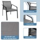 Honhorrs Four-Piece Fabric Patio Chat Set, Loveseat and Armchairs with Steel Frames and Glass Table