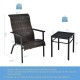 Honhorrs Three-Piece Patio Bistro Set, High-Back Wicker Armchairs and Table on Coated Steel Frames
