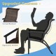 Honhorrs Three-Piece Patio Bistro Set, High-Back Wicker Armchairs and Table on Coated Steel Frames