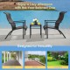 Honhorrs Three-Piece Patio Bistro Set, High-Back Wicker Armchairs and Table on Coated Steel Frames