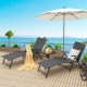 Honhorrs Two Folding Patio Chaise Chairs, Five Backrest Settings and Two Footrest Positions on Steel