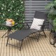 Honhorrs Two Folding Patio Chaise Chairs, Five Backrest Settings and Two Footrest Positions on Steel
