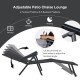 Honhorrs Two Folding Patio Chaise Chairs, Five Backrest Settings and Two Footrest Positions on Steel
