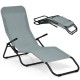 Honhorrs Two Rocking Patio Chaise Loungers, Folding Steel Frames with Breathable Fabric and Armrests