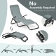 Honhorrs Two Rocking Patio Chaise Loungers, Folding Steel Frames with Breathable Fabric and Armrests