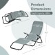 Honhorrs Two Rocking Patio Chaise Loungers, Folding Steel Frames with Breathable Fabric and Armrests