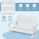 Honhorrs Two-Child Fir Wood Rocking Bench, Slatted Seat and Adirondack Back with Reinforced Frame