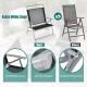 Honhorrs Three-Piece Folding Patio Conversation Set, Wide Fabric Chairs and Tempered-Glass Table