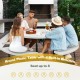Honhorrs Eight-Person HDPE Picnic Table and Benches, Metal X-Braced Frame with Center Umbrella Hole