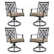Honhorrs Two Swivel Patio Chairs, Blossom-Pattern Backs with 3.5-Inch Cushions and Smooth Armrests