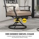 Honhorrs Two Swivel Patio Chairs, Blossom-Pattern Backs with 3.5-Inch Cushions and Smooth Armrests