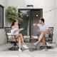 Honhorrs Two Swivel Patio Chairs, Blossom-Pattern Backs with 3.5-Inch Cushions and Smooth Armrests