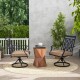 Honhorrs Two Swivel Patio Chairs, Blossom-Pattern Backs with 3.5-Inch Cushions and Smooth Armrests