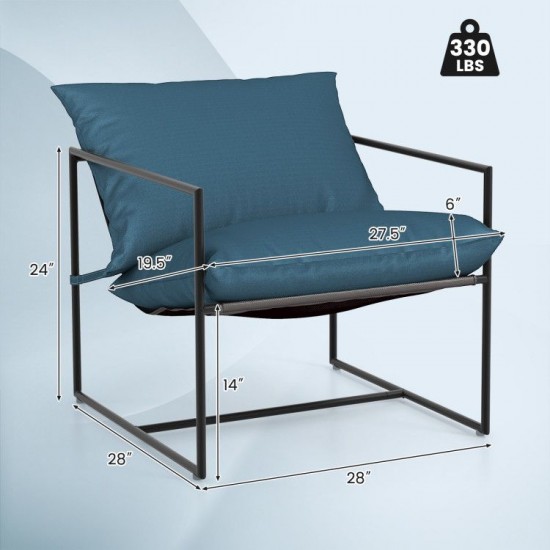 Honhorrs Two Sling Patio Lounge Chairs, Deep Seats with Strap-Fixed Cushions and Reinforced Frames