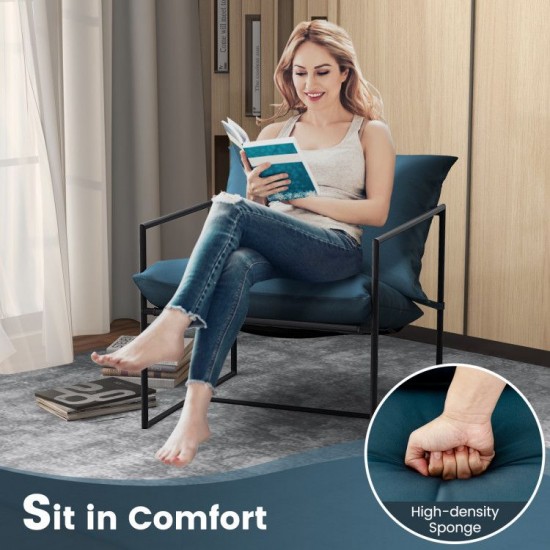 Honhorrs Two Sling Patio Lounge Chairs, Deep Seats with Strap-Fixed Cushions and Reinforced Frames