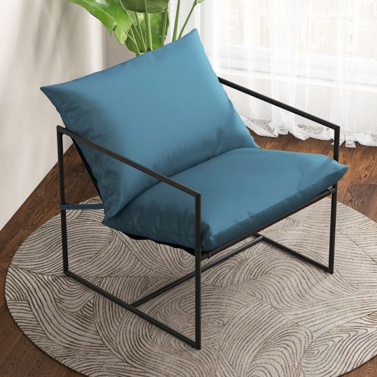Honhorrs Two Sling Patio Lounge Chairs, Deep Seats with Strap-Fixed Cushions and Reinforced Frames