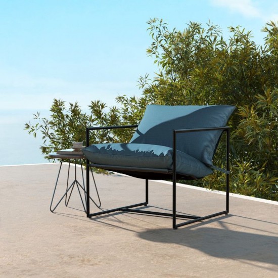 Honhorrs Two Sling Patio Lounge Chairs, Deep Seats with Strap-Fixed Cushions and Reinforced Frames