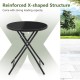 Owlyin 23-Inch Folding Bistro Table, Round Tempered-Glass Top with Cross-Braced Metal Frame and Lock